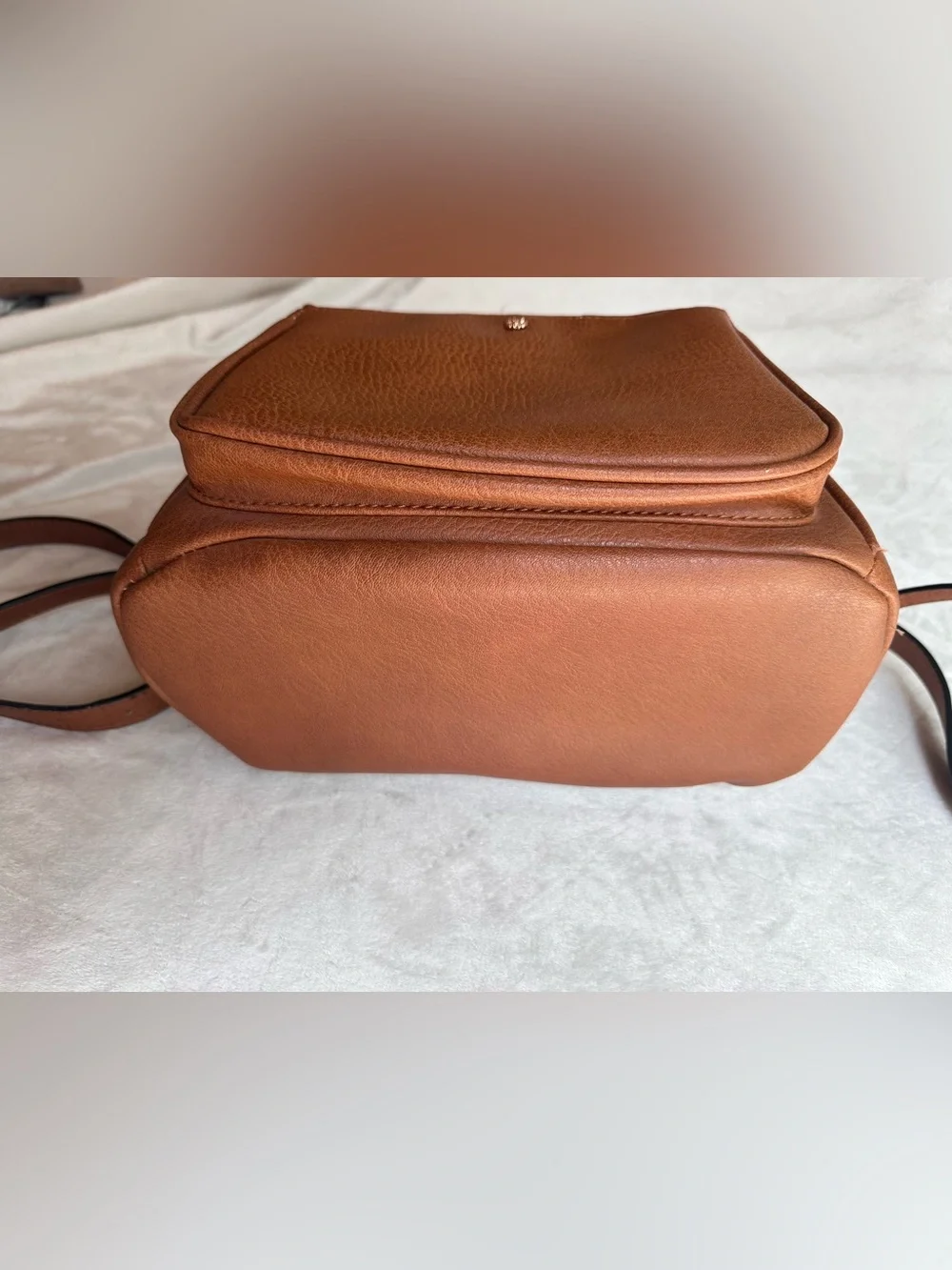 LC Lauren Conrad Small Brown Faux-Leather Backpack with Heart Charm